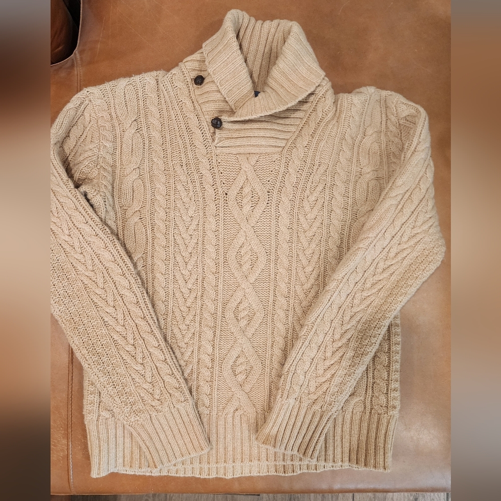 Vintage Polo Ralph Lauren Cable Knit Fishermans Sweater Size Small